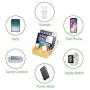PORSTA Bamboo Chargeing Station with 4/5/6 Ports, Wood Desktop Charger Dock for Multiple Devices, USB Quick Charge for Apple Watch, AirPods, iPhone, iPad, Android Smartphones, Tablets.
