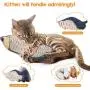 Beewarm Electric Flopping Cat Kicker Fish Toy, Realistic Flopping Fish, Wiggle Fish Catnip Toys, Motion Kitten Toy, Plush Interactive Cat Toys, Fun Toy for Cat Exercise