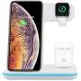 Wireless Charger 3 in 1 Charging Station for Airpods1/2/Pro iWatch 1/2/3/4 Qi Certified 15W Fast Wireless Charging Stand for iPhone X/Xs/Xs Max/8/8 Plus Samsung Galaxy S10 S9 S8 S7 Note9/8 and More