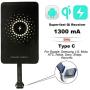 Super-Fast 1300mA Type C Qi Wireless Charging Receiver and Adapter for Google Pixel, Samsung Galaxy, LG, HTC, Motorola, Nokia, Sony, Sharp, Asus and Other USB C Universal Android Phones