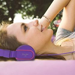 Elecder i36 Kids Headphones Children Girls Boys Teens Foldable Adjustable On Ear Headphones 3.5mm Jack Compatible iPad Cellphones Computer Kindle MP3/4 Airplane School Tablet Purple/Red