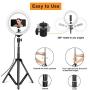 12" Selfie Ring Light with Tripod Stand Cell Phone Holder for Live Stream, 3 Modes 10 Brightness Levels Dimmable Desk Makeup Beauty LED Ringlight for Vlogs YouTube Selfie