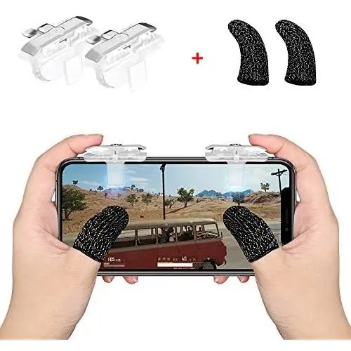 YaLiu 3 Triggers Mobile Game Controller, Transparent Gaming Triggers Aim and Shoot Buttons for PUBG/Knives Out/Rules of Servival Jostick for Android iOS Phone YaLiu 3 Triggers Mobile Game Controller, Transparent Gaming Triggers Aim and Shoot Buttons for PUBG/Knives Out/Rules of Servival Jostick for Android iOS Phone