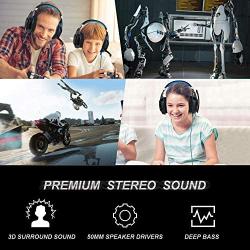 Gaming Headset with Mic for Xbox One,PC,PS4,Over-Ear Headphones with Volume Control LED Light Cool Style Stereo,Noise Reduction for Laptops,Smartphone,Computer,Nintendo Switch