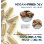 Organic Vegan Mushroom-Based Vitamin D2 Supplement (120 Caps), Vitamin D Vegan Supplement 1000IU, Organic Vegan Supplement, Adult Vitamins Supplements, D2 Mushroom Supplement Softgels, Vegan Vitamins