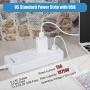 Power Strip with USB Ports - Rekidm 1875W 15A Power Strip Surge Protector 6 Outlets and 3 USB Ports with On/Off Switch - Safe and Durable High Conductivity Copper Design - 5ft Extension Cord 100-240V