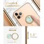 GVIEWIN Cell Phone Ring Holder Finger Kickstand, 180° Rotation Metal Flower Ring Grip for Magnetic Car Mount Compatible with All Smartphones Adhesive to All Phone Cases (Windflower/Gold)