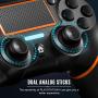 PS4 Controller ORDA Wireless Gamepad for PS4/PS4 Pro/PC and Laptop with Vibration and Audio Function, Mini LED Indicator, High-Sensitive Controller with Anti-Slip (Orange)
