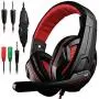 Gaming Headset,DLAND 3.5mm Wired Bass Stereo Noise Isolation Gaming Headphones with Mic for Laptop Computer, Cellphone, PS4 and so on- Volume Control (Black and Red) Gaming Headset,DLAND 3.5mm Wired Bass Stereo Noise Isolation Gaming Headphones with Mic for Laptop Computer, Cellphone, PS4 and so on- Volume Control (Black and Red)