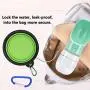 Portable Dog Water Bottle with Collapsible Bowl, FineGood 2.76&quot Big Trough 12OZ Leak Proof Pet Travel Drinking Bottle for Small Cat Puppy for Outdoor Hiking Walking