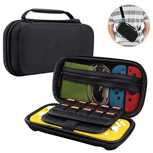 Orzero Hard Carry Case for Switch Lite and Accessories, 20 Game Card Slots Protective Travel Storage Hard Shell Bag with Adjustable and Removable Shoulder Strap - Black Orzero Hard Carry Case for Switch Lite and Accessories, 20 Game Card Slots Protective Travel Storage Hard Shell Bag with Adjustable and Removable Shoulder Strap - Black