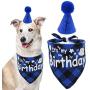 Dog Birthday Bandana Scarf with Cute Hat Pet Party Supplies Boy and Girl for Small Medium Large Dogs