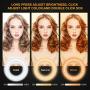 Selfie Ring Light, 3 Lighting Modes Rechargeable Clip on Selfie Fill Light, Cell Phone Lights with 40 LED Beads, Selfie Ring(White)