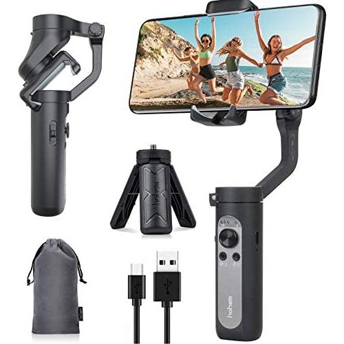 3-Axis Gimbal Stabilizer for Smartphone - 0.5 lbs Lightweight Foldbale Gimbal for iPhone 11 Pro Max/11/Xs Max/XS/XR/X, w/Auto Inception Dolly Zoom, Pocket Gimbal for Video Vlog Youtuber Hohem iSteady