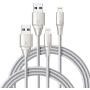 iPhone Charger Xcentz 3ft 2 Pack, Apple MFi Certified Lightning Cable, High-Speed iPhone Charger Cable Durable Braided Charging Cord for iPhone 11/X/XS/XR/XS Max/8/7/7 Plus/6/5s, iPad Mini/Air, Silver
