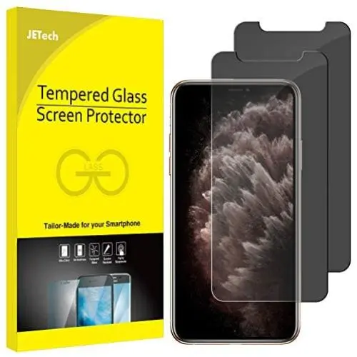 JETech Privacy Screen Protector for iPhone 11 Pro Max and iPhone Xs Max 6.5-Inch, Anti Spy Tempered Glass Film, 2-Pack JETech Privacy Screen Protector for iPhone 11 Pro Max and iPhone Xs Max 6.5-Inch, Anti Spy Tempered Glass Film, 2-Pack