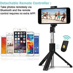 Selfie Stick, Extendable Selfie Stick with Detachable Wireless Remote and Tripod Stand Selfie Stick for iPhone XR/iPhone 11/11 Pro/iPhone Xs/iPhone X/Galaxy Note 10/S20 /S10/Google/Huawei, More