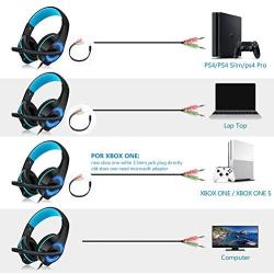 AceMining Gaming Headset,USB Headset,Wired Headset with Clear Sound,for PS4, PC, Xbox One Controller and so on, Noise Cancelling Over Ear Headphones with Mic, LED Light,Surround Sound, Volume Control