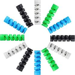 Jetec 12 Pieces Highly Flexible Silicone Micro USB Protector, Mouse Cable Protector, Suit for All Cell Phones, Computers and Chargers (Gray, Black, Blue, Green)