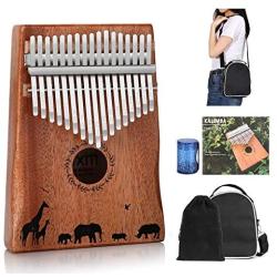 Kalimba, FIXM 17 Keys Thumb Piano with Study Instruction Tuning Hammer and Protective Case, Portable and Easy to Operate, Perfect Gifts for Beginners and Professionals