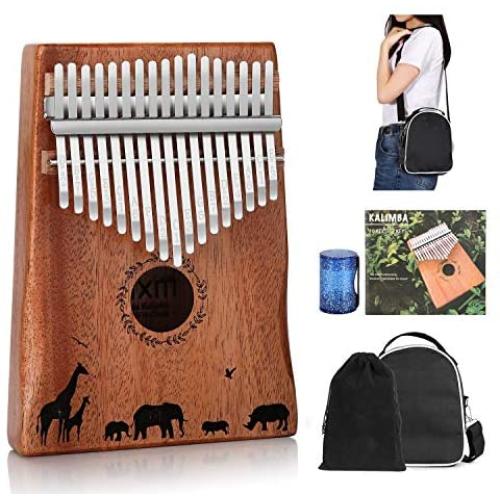 Kalimba, FIXM 17 Keys Thumb Piano with Study Instruction Tuning Hammer and Protective Case, Portable and Easy to Operate, Perfect Gifts for Beginners and Professionals