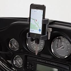 CIRO 50216 Smartphone/GPS Holder (Black Fairing Mount with Charger for 1996-2013 Flht/Flhx Touring Models)