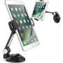 AboveTEK Suction Cup Cell Phone Holder, Large Sticky Pad Tablet Mount on Kitchen Desk Office Window Bathroom Mirror Car Truck Windshield, for Phone Tablet Stand 4-11" iPhone 5 6 7 iPad Mini Air Pro