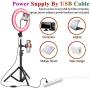 Ring Light with Tripod Stand and Phone Holder,Uhans Cell Phone Tripod with 10 Inch RGB LED Colors Circle Light for Makeup Photography Video Shooting TIK Tok Lights Compatible with Almost Smartphone