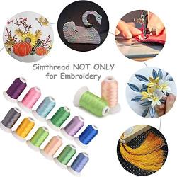 Simthread Brother 40 Colors 40 Weight Polyester Embroidery Machine Thread Kit 550Y(500M) for Brother Babylock Janome Singer Husqvarna Bernina Embroidery and Sewing Machines