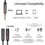 Headphone Splitter Adapter, FOBOIU Headset Splitter Separate Headphones and Mic Jack, 3.5mm Splitter Plug Compatible for PS4, Xbox One, Laptops, PC Gaming Headset, Tablet, Smartphone (2 Pack, Brown)