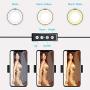 LIERONT 6 inch Selfie Ring Light with Phone Holder Stand, Desk Ring Light for Table Makeup, Live Stream & YouTube Video, 3 Light Modes 10-Level Brightness 360° Rotating for iPhone, Android Phones