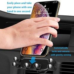 YINVA Air Vent Phone Hoder,Premiuma Car Vent Phone Holder,One-Handed One Second Operation,Gravity Phone Holder Compatible with All iPhone and Smart Phones,Supports Phone Cases