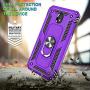 Jshru Galaxy J7 2018/J7 Aero/J7 Top/J7 Crown/J7 Aura/J7 Refine/J7 Eon Case with Tempered Glass Screen Protector [2Pack], Military Grade Ring Car Mount Kickstand Phone Case for Samsung J7 Star Purple