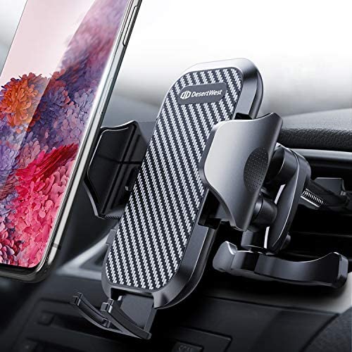 DesertWest Air Vent Car Phone Mount Hassle-free Cell Phone Holder Universal Compatible with iPhone 11 Pro X XS Max XR 8 7 6+, Samsung Galaxy S10 S10+ S10e S9 S8 S7 and More