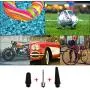 HONGNAL Air Compressor Tire Inflator, DC 12V Portable Car Air Compressor Pump with Gauge Multi-Function Car Air Pump with 3 Nozzle Adaptors for Car Tires, Bicycles, Trucks & Inflatables