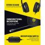 Gaming Headset Xbox One Headset, PS4 Headset, PC Headset with Noise Canceling Mic & LED Light, Gaming Headphones for PC, PS4, Xbox One Controller(Adapter Not Included), Nintendo Switch, Mac