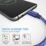 USB C Cable, MARGE PLUS Type C Charging Cable 3 Pack (6Ft) Braided Fast Charging Cord Compatible with Samsung Galaxy A20 A50 A51 A71 A10 A10e S10 S20 Plus Note10, LG Stylo 5 4,and Other USB C Device