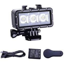 Suptig Diving Light High Power Dimmable Waterproof LED Video Light Fill Night Light Diving Underwater Light Waterproof 147ft(45m) for Gopro Hero 6/5/5S/4/4S/3+/2/SJCAM SJ4000/SJ5000/YI Action