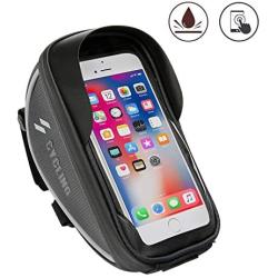 Bicycle Phone Bag, Bike Handlebar Holder Case Bags, with Touch Screen Waterproof, Outdoor Mountain Sports Storage Bag, Fits Phones Below 6.5 inches iPhone Xs max 11 11 max 11 pro max