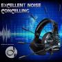 ONIKUMA II Gaming Headset for PS4, PC, Xbox One, Stereo Headphones for Laptop, Mac, Nintendo Switch with 7.1 Surround Sound, LED Lights, Noise Cancelling Mic, Breathing Ear Pads, Volume Control -Black