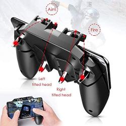 MEO Mobile Game Controller Compatible with PUBG [Six-Finger] - Game Controller with Gaming Trigger, Shoot Sensitive Controller Gamepad Aim & Fire Trigger