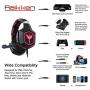 Raikken Stereo Gaming Headset PS4, Xbox One, PC Compatible with Mic, Noise Cancelling Gaming Headphones with LED Lights, High Performance Flip Microphone, Supports Nintendo Switch & Playstation 4 Pro