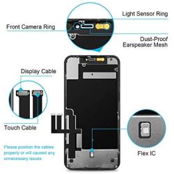 YPLANG for iPhone 11 Screen Replacement, LCD Display Touch Screen Digitizer Assembly with Complete Repair Tool Kit, Tempered Glass, Repair Flowchart, Magnetic Screws Map for iPhone 11 6.1 inch