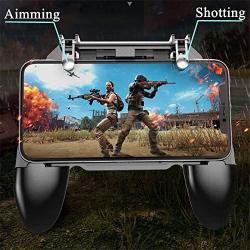 COOBILE Mobile Game Controller for PUBG Mobile Controller L1R1 Mobile Game Trigger Joystick Gamepad for 4-6.5" iOS & Android Phone(W10 Update)