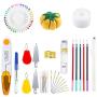 Caydo 164 Pieces Embroidery Kit with Instructions, 72 Color Threads with Organizer Box, 3 Pieces Aida Cloth, Embroidery Hoops and Cross Stitch Tools for Adults and Kids Beginners