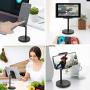 AONKEY Adjustable Cell Phone Stand, Desk Cellphone Holder Compatible with iPhone Xs Max XS XR X 6 6S 7 8 Plus, All Android Smartphone & iPad& Other 7”-13” Tablets