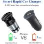 Mini 2 USB Car Charger, Bralon 2-Pack 3.4A/18W Smart Car Charger Fit for Galaxy S9/S8/S7/S6/Edge/Plus,iPhone X/8/7/6/5, iPad Pro/Air 2/mini and More