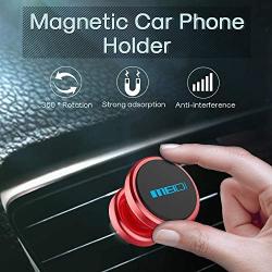 Air Vent Phone Holder, MEIDI Universal Magnetic Phone Car Mount 360 Rotation Cell Phone GPS Holder Compatible iPhone Samsung HTC and Mini Tablets(Red)