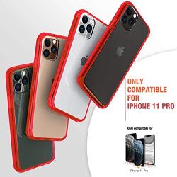 Mkeke Compatible with iPhone 11 Pro Case, Clear Anti-Scratch Shockproof Cases Cover for iPhone 11 Pro 5.8 inch-Red