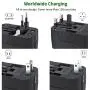 NEWVANGA International Universal All in One Worldwide Travel Adapter Wall Charger AC Power Plug Adapter with Dual USB Charging Ports for USA EU UK AUS European Cell Phone Laptop